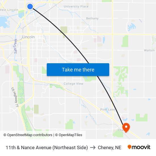 11th & Nance Avenue (Northeast Side) to Cheney, NE map