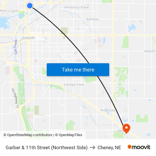 Garber & 11th Street (Northwest Side) to Cheney, NE map