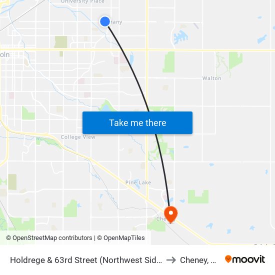 Holdrege & 63rd Street (Northwest Side) to Cheney, NE map