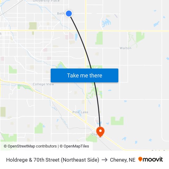 Holdrege & 70th Street (Northeast Side) to Cheney, NE map