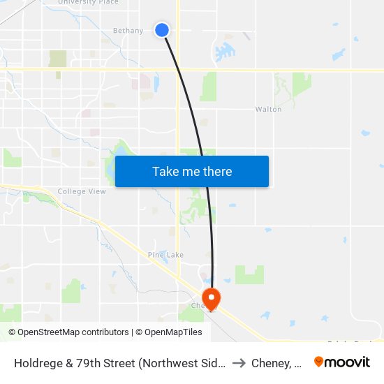 Holdrege & 79th Street (Northwest Side) to Cheney, NE map