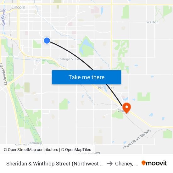 Sheridan & Winthrop Street (Northwest Side) to Cheney, NE map