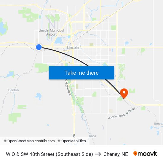 W O & SW 48th Street (Southeast Side) to Cheney, NE map