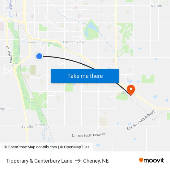 Tipperary & Canterbury Lane to Cheney, NE map