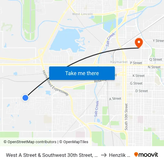 West A Street & Southwest 30th Street, SW to Henzlik 65 map
