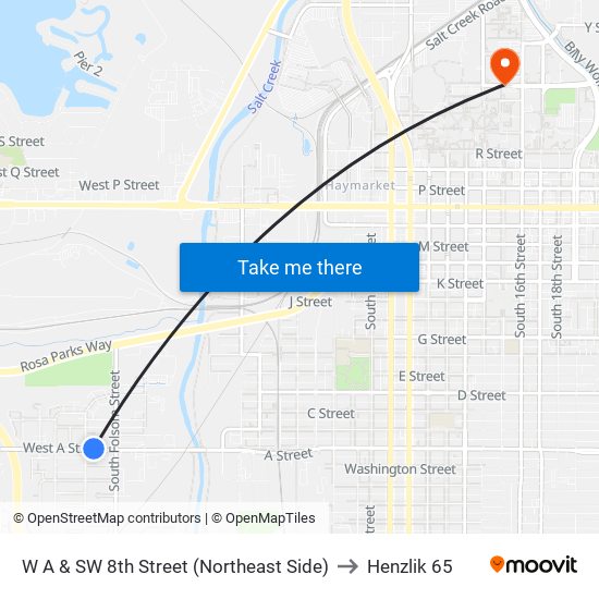 W A & SW 8th Street (Northeast Side) to Henzlik 65 map