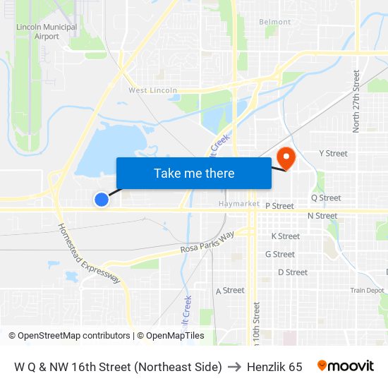 W Q & NW 16th Street (Northeast Side) to Henzlik 65 map