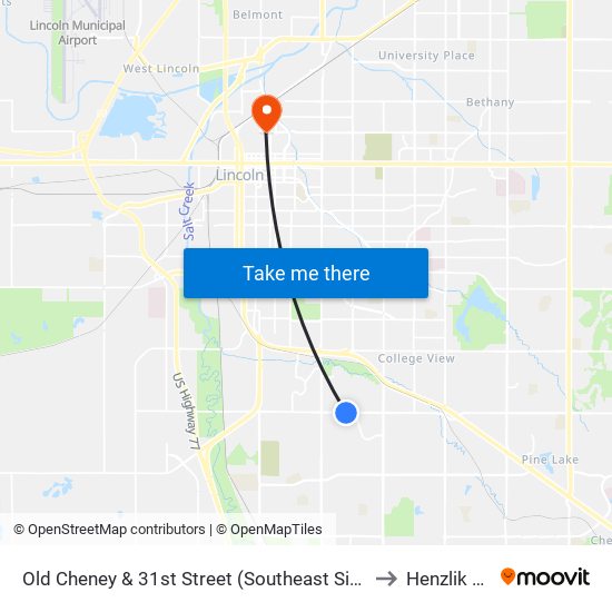 Old Cheney & 31st Street (Southeast Side) to Henzlik 65 map