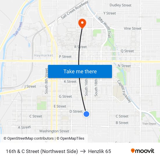 16th & C Street (Northwest Side) to Henzlik 65 map