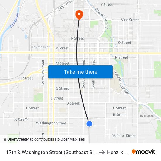 17th & Washington Street (Southeast Side) to Henzlik 65 map