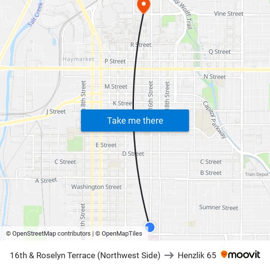 16th & Roselyn Terrace (Northwest Side) to Henzlik 65 map