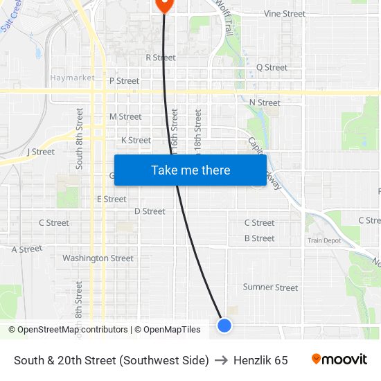 South & 20th Street (Southwest Side) to Henzlik 65 map