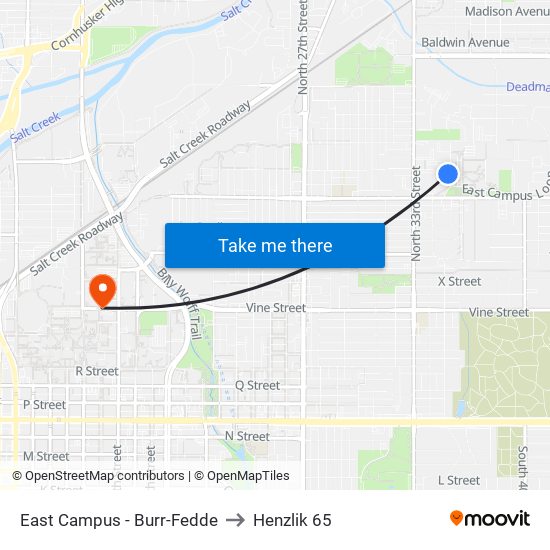 East Campus - Burr-Fedde to Henzlik 65 map