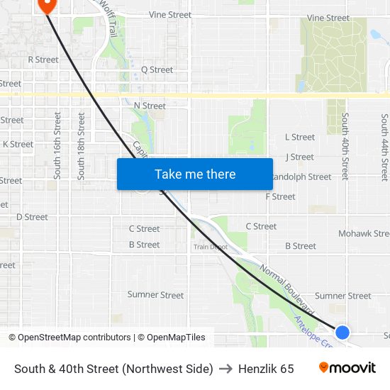 South & 40th Street (Northwest Side) to Henzlik 65 map
