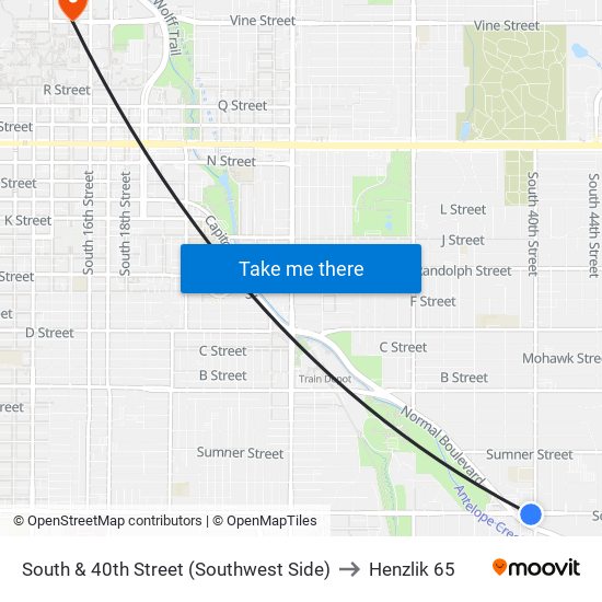 South & 40th Street (Southwest Side) to Henzlik 65 map