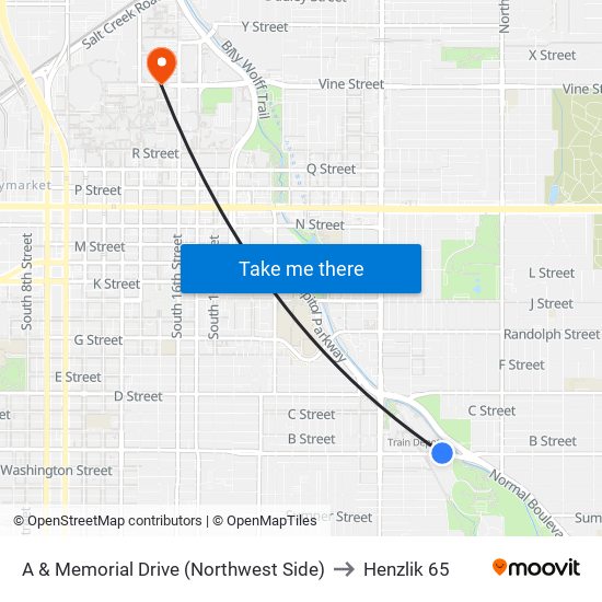 A & Memorial Drive (Northwest Side) to Henzlik 65 map
