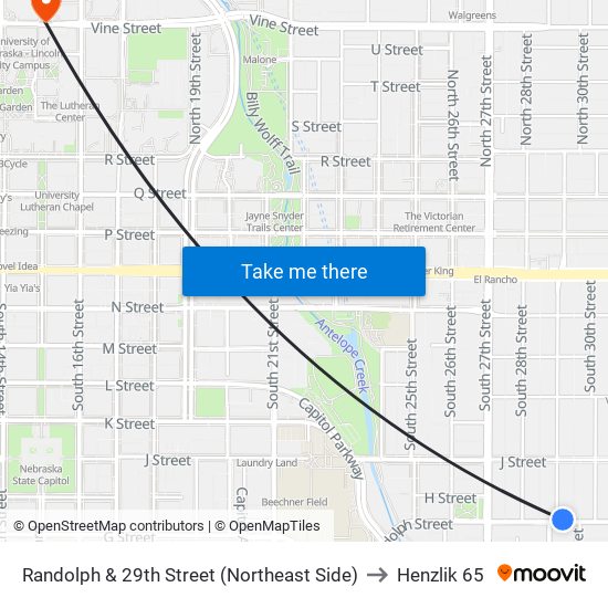 Randolph & 29th Street (Northeast Side) to Henzlik 65 map