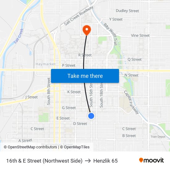 16th & E Street (Northwest Side) to Henzlik 65 map