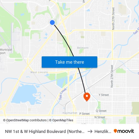 NW 1st & W Highland Boulevard (Northeast Side) to Henzlik 65 map