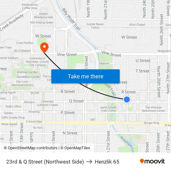 23rd & Q Street (Northwest Side) to Henzlik 65 map