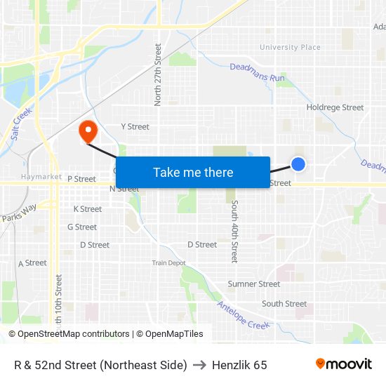 R & 52nd Street (Northeast Side) to Henzlik 65 map