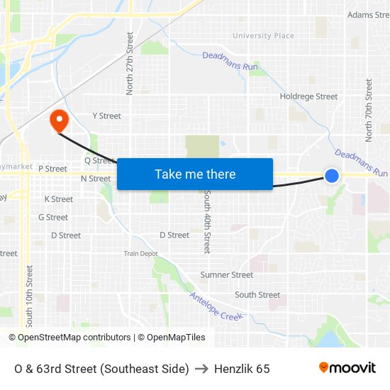 O & 63rd Street (Southeast Side) to Henzlik 65 map