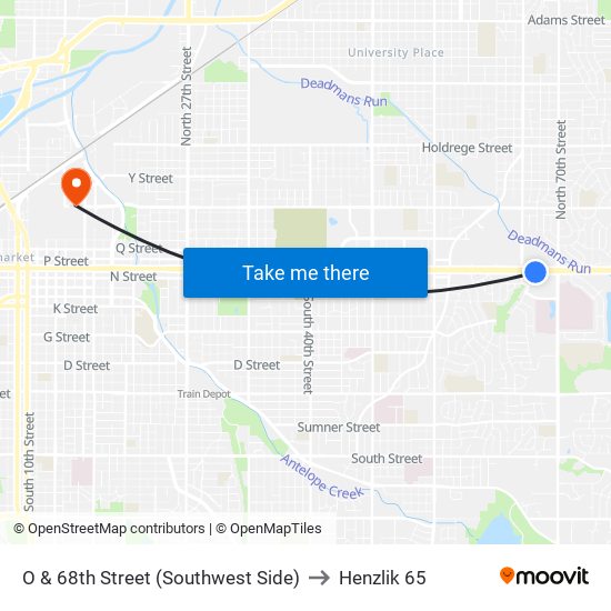 O & 68th Street (Southwest Side) to Henzlik 65 map