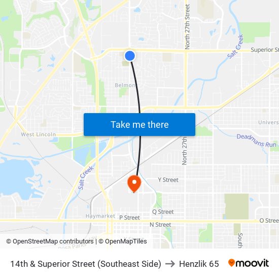 14th & Superior Street (Southeast Side) to Henzlik 65 map