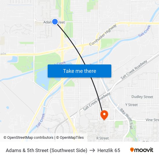 Adams & 5th Street (Southwest Side) to Henzlik 65 map