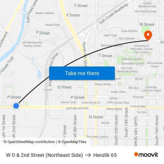 W O & 2nd Street (Northeast Side) to Henzlik 65 map