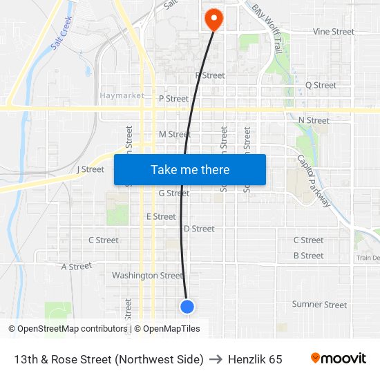 13th & Rose Street (Northwest Side) to Henzlik 65 map