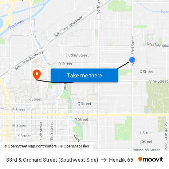 33rd & Orchard Street (Southwest Side) to Henzlik 65 map