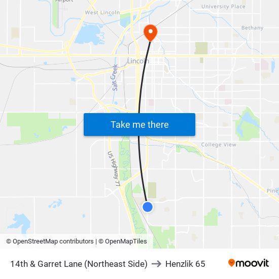 14th & Garret Lane (Northeast Side) to Henzlik 65 map