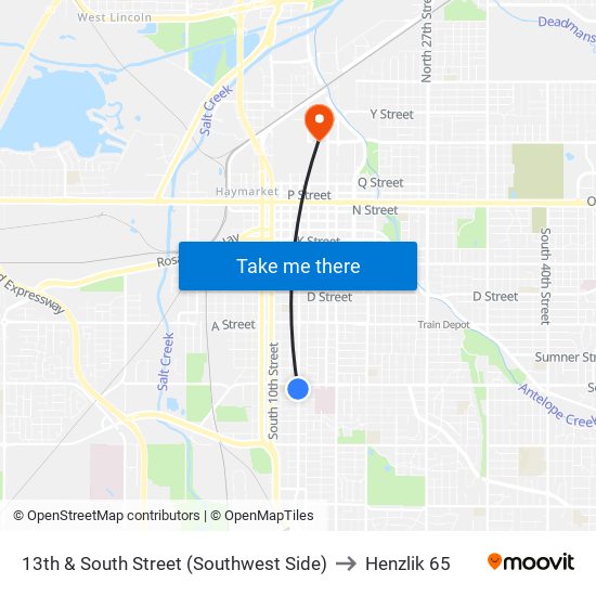 13th & South Street (Southwest Side) to Henzlik 65 map