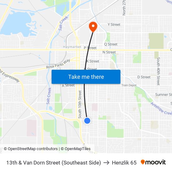 13th & Van Dorn Street (Southeast Side) to Henzlik 65 map