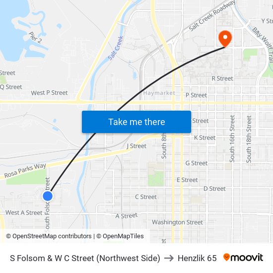 S Folsom & W C Street (Northwest Side) to Henzlik 65 map