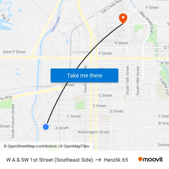 W A & SW 1st Street (Southeast Side) to Henzlik 65 map