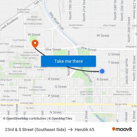 23rd & S Street (Southeast Side) to Henzlik 65 map