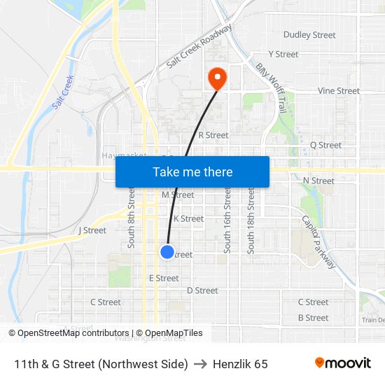 11th & G Street (Northwest Side) to Henzlik 65 map