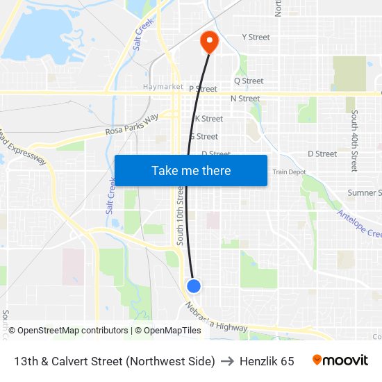 13th & Calvert Street (Northwest Side) to Henzlik 65 map