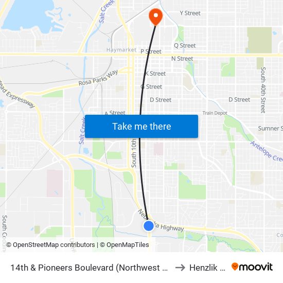 14th & Pioneers Boulevard (Northwest Side) to Henzlik 65 map