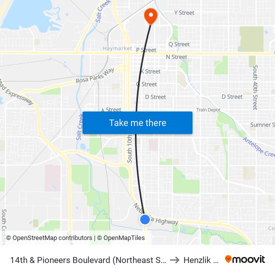 14th & Pioneers Boulevard (Northeast Side) to Henzlik 65 map