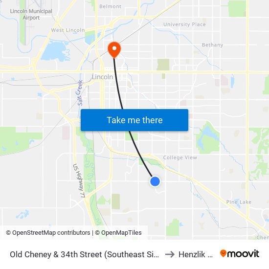 Old Cheney & 34th Street (Southeast Side) to Henzlik 65 map