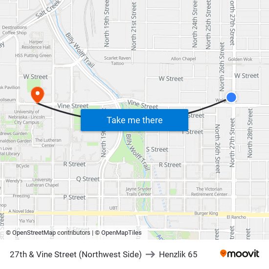 27th & Vine Street (Northwest Side) to Henzlik 65 map