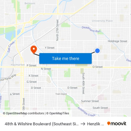 48th & Wilshire Boulevard (Southeast Side) to Henzlik 65 map