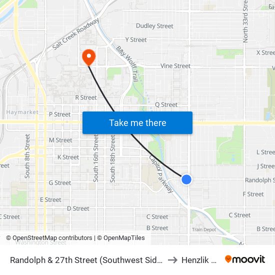 Randolph & 27th Street (Southwest Side) to Henzlik 65 map