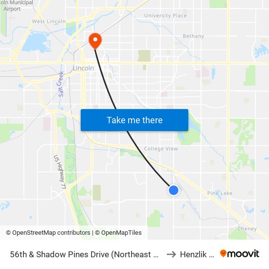 56th & Shadow Pines Drive (Northeast Side) to Henzlik 65 map