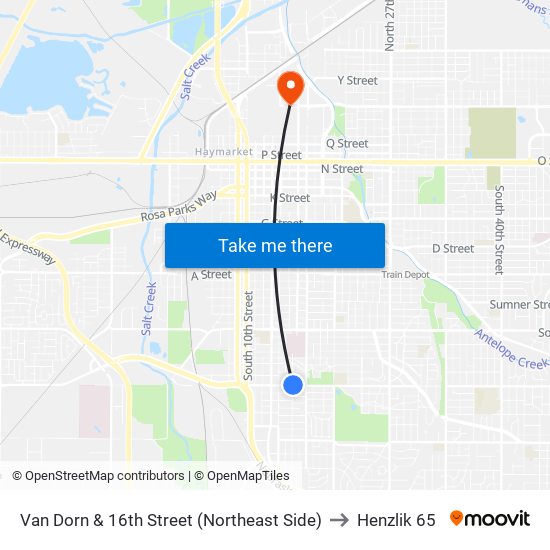 Van Dorn & 16th Street (Northeast Side) to Henzlik 65 map