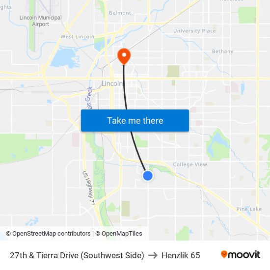 27th & Tierra Drive (Southwest Side) to Henzlik 65 map
