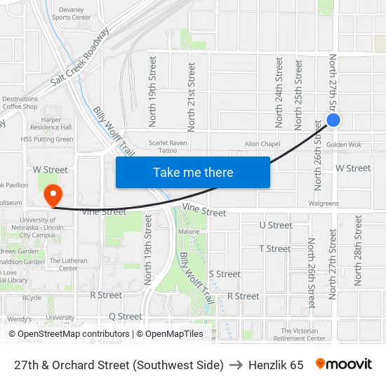 27th & Orchard Street (Southwest Side) to Henzlik 65 map